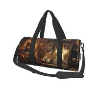 Sac de sport avec poche humide et compartiment à chaussures pour homme et femme Motif schnauzer, Merry Christmas and Happy New Year., Taille unique, Sac de voyage