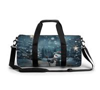 Sac de sport avec poche séparée pour sec et humide Motif bonhomme de neige Marron foncé 45 cm/22,9 cm/22,9 cm, Style :, 17.7in/9in/9in