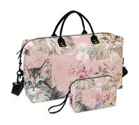 Sac de sport avec sangle réglable pour trekking, multifonction, style kawaii, chats Maine Coon, or rose