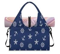 Sac de sport bleu à motif marin pour femme et homme, sac de week-end marin avec compartiment à chaussures, sac fourre-tout à bandoulière pour yoga, gym, voyage, couleur, L, Organiseur de sac