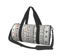 Sac de sport bohème en toile imprimée à rayures triangulaires - Sac de sport avec grande capacité pour le week-end, les voyages d'affaires, Noir , Taille unique