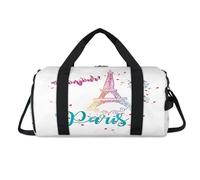 Sac de sport Bonjour Tour Eiffel avec compartiment à chaussures Tour Eiffel Paris pour la nuit Sac de voyage Gym Bagages Organisateur de bagages pour femmes, hommes, enfants, filles, garçons