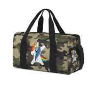 Sac de sport camouflage avec licorne drôle - Sac fourre-tout pour le week-end - Sac de voyage décontracté pour enfants filles garçons femmes hommes