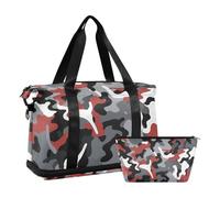 Sac de sport camouflage gris rouge noir art gym sac de sport sacs de sport sacs de sport sacs de sport sacs de sport sacs de sport sacs de voyage sacs de toilette pour voyage imperméable camouflage