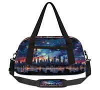 Sac de sport City Fireworks at Night pour enfants, garçons et filles, adolescents, sac de sport pour week-end, voyage, gymnastique, danse, ballet, multicolore