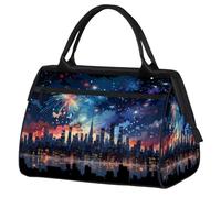 Sac de sport City Fireworks at Night pour homme et femme, sac de sport de voyage, sac de week-end, sac de nuit léger