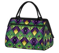 Sac de sport coloré à carreaux Mardi Gras pour homme et femme, grande capacité, sac de voyage imperméable, sac de voyage pour la gym, les voyages, les activités de plein air