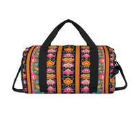 Sac de sport coloré à fleurs indiennes avec compartiment à chaussures, sac de voyage, gym, organiseur de bagages pour femmes, hommes, enfants, filles, garçons