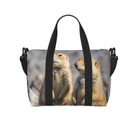 Sac de sport coloré à motif texturé pour homme et femme, sac de voyage avec compartiment à chaussures, sac d'entraînement, Deux chiens de prairie, Taille unique, Sac de voyage