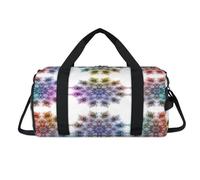 Sac de sport coloré à plumes de paon mandala avec compartiment à chaussures pour la nuit, le w nd, le voyage, la gym, les bagages, pour femmes, hommes, enfants, filles, garçons