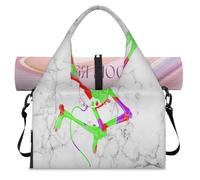 Sac de sport coloré avec compartiment à chaussures, motif tête de mort en marbre, sac fourre-tout pour gym, yoga, voyage, couleur, L, Sac de voyage