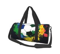 Sac de sport coloré avec poche humide et compartiment à chaussures, sac de voyage pour homme et femme Motif cupcakes Happy Birthday, Ballon de football coloré., Taille unique, Sac de voyage
