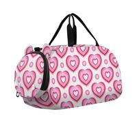 Sac de sport coloré en forme de cœur avec compartiment à chaussures pour garçons et filles, sac de voyage pour garçons et filles, bolsos deportivos para mujer, Dégradé coloré cœur pêche, Moderne