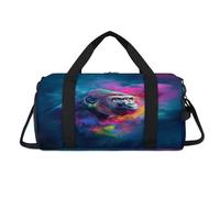 Sac de sport coloré en forme de gorille psychédélique avec compartiment à chaussures pour la nuit, le w nd, le voyage, la salle de sport, pour femmes, hommes, enfants, filles, garçons