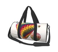 Sac de sport coloré en forme de montgolfière pour homme et femme - Article personnel - Sac de voyage en toile - Sac de week-end - Sac de sport léger - Noir - Taille unique, Noir , Taille unique