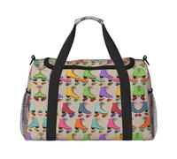 Sac de sport coloré imprimé patins à roulettes pour femme - Sac fourre-tout de gym avec compartiment, sac de sport pour homme, sac fourre-tout pour femme, sac à main de week-end pour femme