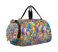 Sac de sport coloré Strange Friends pour enfants avec compartiment à chaussures, sac de voyage multifonctionnel avec sangle réglable pour l'école, le sport, les voyages
