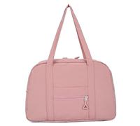 Sac De Sport Composite Fabric Large Capacity Tote Bag Solid Color Zipper Versatile Fashion Handbag Soft Popular Shoulder pour Les Voyages(Pink)