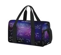 Sac de sport constellations zodiacales constellations galaxie w nd sac fourre-tout décontracté voyage gym sac de sport pour enfants filles garçons femmes hommes