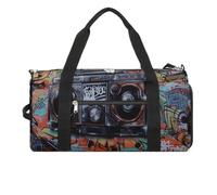Sac de sport cool en forme de dauphin pour homme et femme, sac de nuit avec compartiment à chaussures, sacs d'entraînement, Graffiti Hip Hop, Taille unique, Art Déco