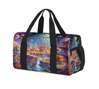 Sac de sport Cosmic City Galaxy Planet - Sac de voyage décontracté - Pour enfants, filles, garçons, femmes et hommes