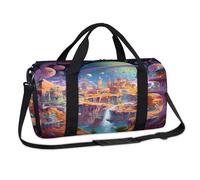 Sac de sport Cosmic City Galaxy Planet - Sac de voyage décontracté pour le week-end - Sac fourre-tout de voyage pour enfants filles garçons femmes hommes
