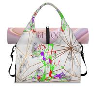 Sac de sport créatif avec compartiment à chaussures, motif tête de mort, marbre, week-end, sac fourre-tout pour gym, yoga, voyage, couleur, L, Sac de voyage