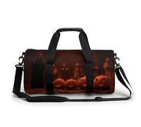Sac de sport cylindrique avec bandoulière - Citrouilles et fantômes - Pour homme et femme