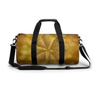 Sac de sport cylindrique avec bandoulière en forme de trèfle à quatre feuilles et étoiles dorées scintillantes pour homme et femme