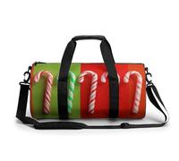 Sac de sport cylindrique avec bandoulière pour homme et femme Motif sucre d'orge de Noël