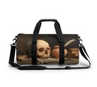 Sac de sport cylindrique avec écouteurs et vieux papier pour homme et femme avec bandoulière