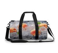 Sac de sport cylindrique avec sangles réglables pour homme et femme, glaçons couleur pêche, Glaçons pêche, 45x23x23CM, Sac de voyage