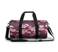 Sac de sport cylindrique avec sangles réglables pour homme et femme, glaçons couleur pêche, Plum Blossom, 45x23x23CM, Sac de voyage
