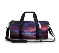 Sac de sport cylindrique avec sangles réglables pour homme et femme, glaçons couleur pêche, Purple Sky Planet, 45x23x23CM, Sac de voyage