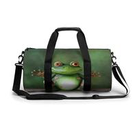 Sac de sport cylindrique avec sangles réglables pour homme et femme, paysage naturel cascade avec sangles réglables pour voyage, sport, entraînement, Bienvenue grenouille, 45x23x23CM, Sac de voyage