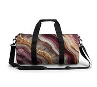 Sac de sport cylindrique complexe avec motif de surface d'agate, couleur riche, pour homme et femme, sac de sport avec bandoulière