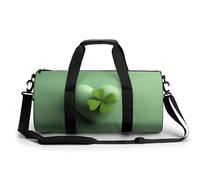 Sac de sport cylindrique en forme de cœur avec trèfle vert pour la Saint-Patrick - Pour homme et femme - Avec bandoulière