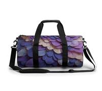 Sac de sport cylindrique en plumes de hibou violet et lavande pour homme et femme avec bandoulière