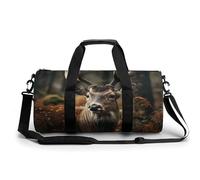 Sac de sport cylindrique léger pour homme et femme Motif cerf sauvage 45 cm/22,9 cm/22,9 cm, Style :, 17.7in/9in/9in