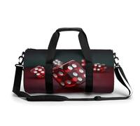 Sac de sport cylindrique léger pour homme et femme, motif dés rouges, 45 cm/22,9 cm/22,9 cm, Style :, 17.7in/9in/9in