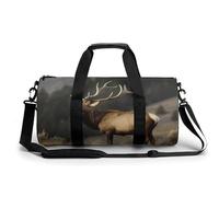 Sac de sport cylindrique léger pour homme et femme, motif élan taureau, 45 cm/22,9 cm/22,9 cm, Style :, 17.7in/9in/9in