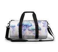 Sac de sport cylindrique léger pour homme et femme, motif méduses 3D, aquarelle, sac de sport, sac de sport de voyage pour basket-ball, football, week-end, style 36, 45 cm/22,9 cm/22,9 cm, Style 36,