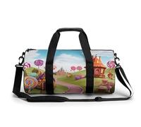 Sac de sport cylindrique léger pour homme et femme - Motif pays des bonbons - 45 cm/22,9 cm/22,9 cm, Style :, 17.7in/9in/9in
