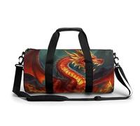 Sac de sport cylindrique léger pour homme et femme, motif Roi dragon dans le feu, sac de sport de voyage pour basket-ball, football, week-end, style 20, 45 cm/22,9 cm/22,9 cm, Style 20, 17.7in/9in/9in