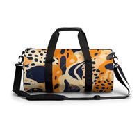 Sac de sport cylindrique léger pour homme et femme, orange et bleu foncé, pour basket-ball, football, week-end, style 12, 45 cm/22,9 cm/22,9 cm, Style 12, 17.7in/9in/9in