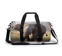 Sac de sport cylindrique pour homme et femme, logo de basket-ball avec flammes et sangles réglables pour voyage, sport, entraînement, Éléphant à grosses oreilles, 45x23x23CM, Sac de voyage