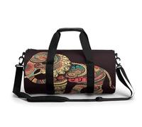 Sac de sport cylindrique pour homme et femme, logo de basket-ball avec flammes et sangles réglables pour voyage, sport, entraînement, Magnifique éléphant., 45x23x23CM, Sac de voyage