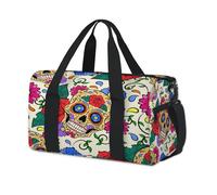 Sac de sport Day of The Dead - Motif tête de mort - Fleur - Pour le week-end - Sac fourre-tout décontracté pour voyage, gym, enfants - Unisexe