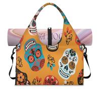 Sac de sport Day of The Dead Skull pour homme et femme avec compartiment à chaussures pour yoga, gym, voyage, couleur, L, Organiseur de sac