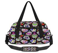 Sac de sport Day of The Dead Sugar Skull pour enfants, garçons, filles, adolescents, sac de sport pour week-end, voyage, gymnastique, danse, ballet, multicolore